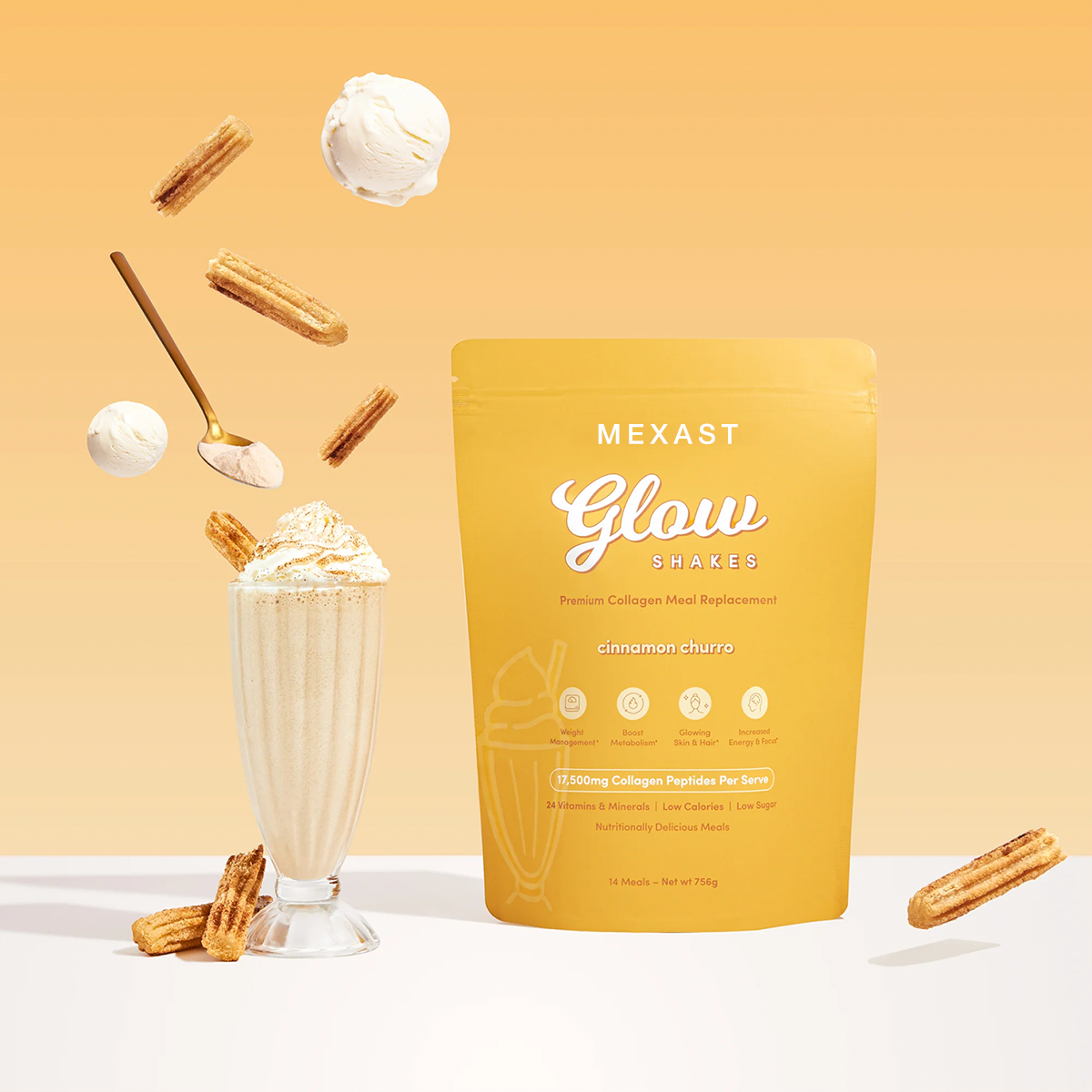 MEXAST® Cinnamon Churro Collagen Meal Replacement - 756g