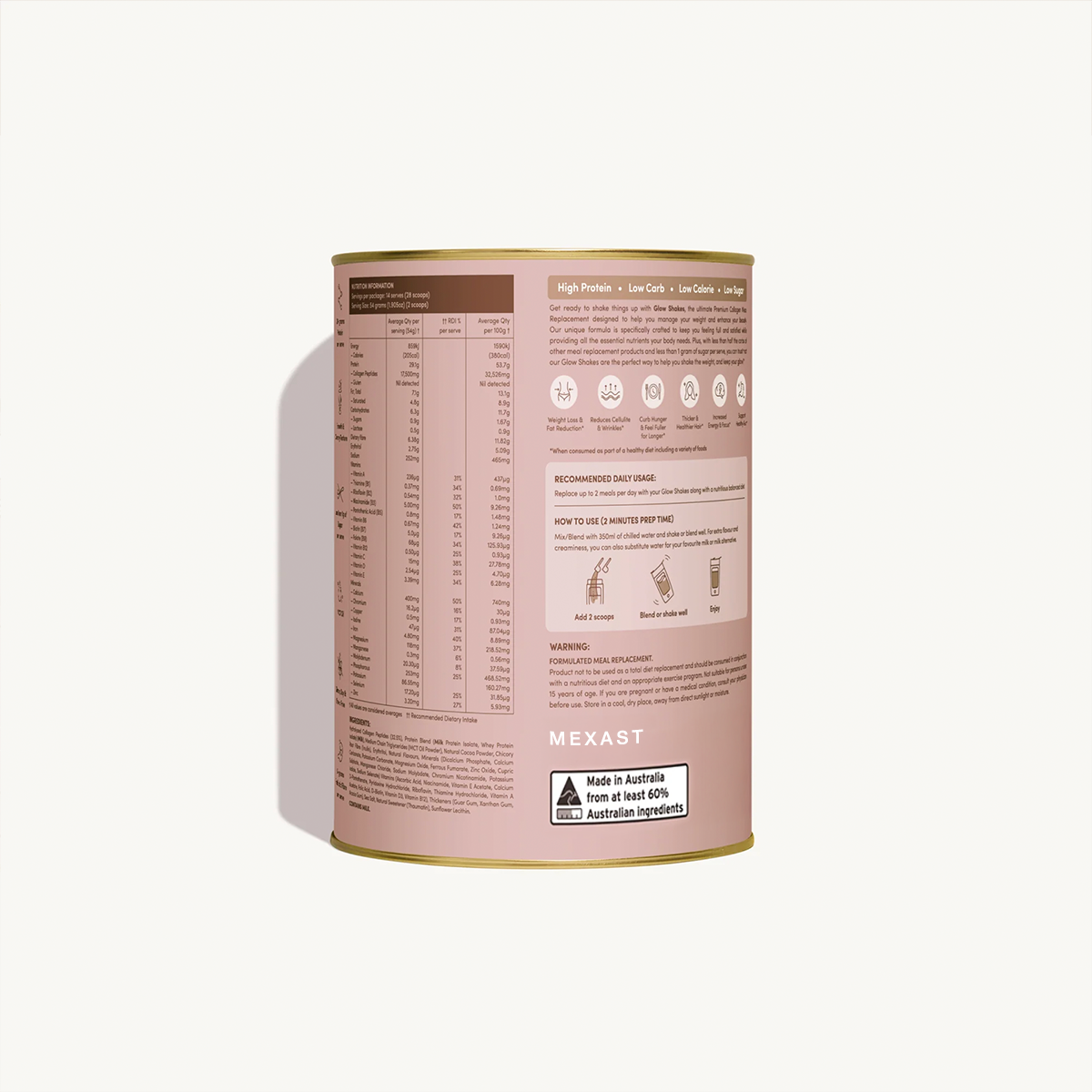 MEXAST® Chocolate Milkshake Collagen Meal Replacement - 756g