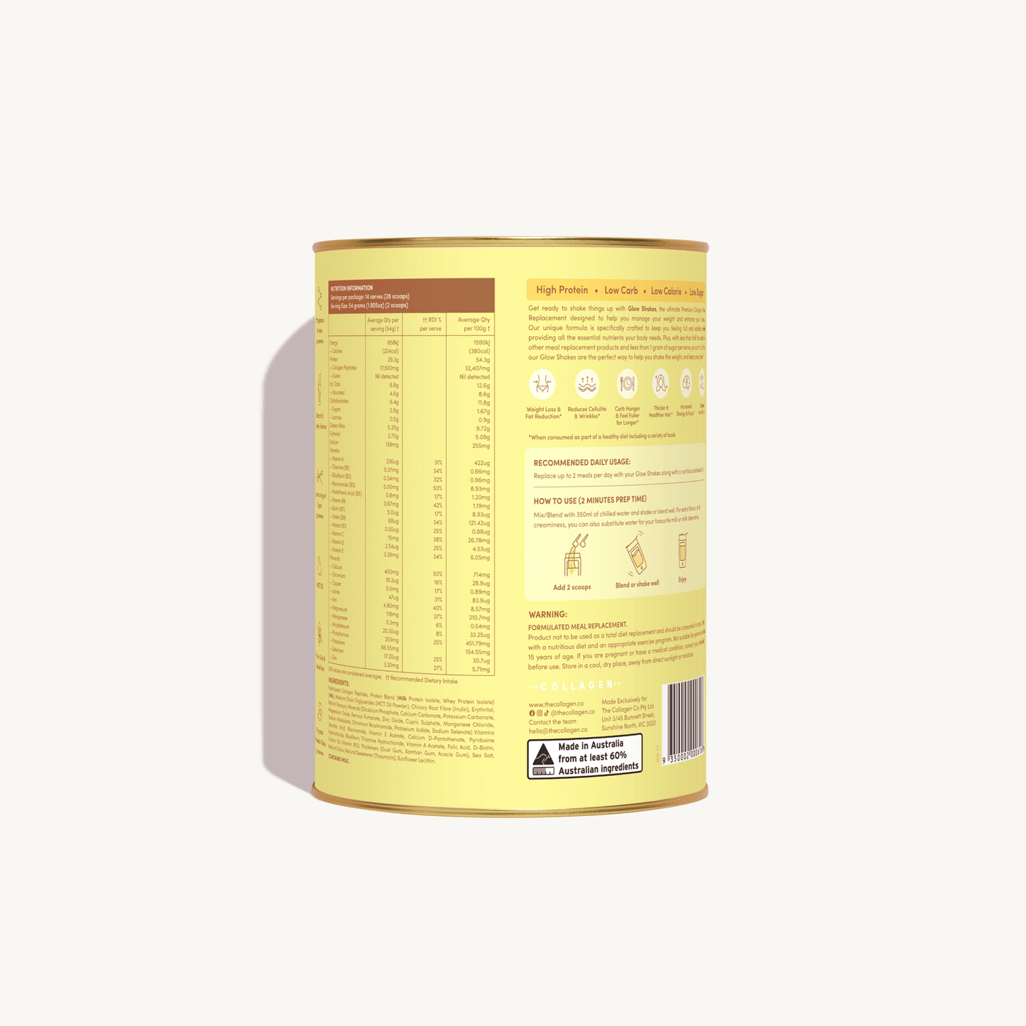 Banana Milkshake Collagen Meal Replacement - 756g - The Collagen Co.