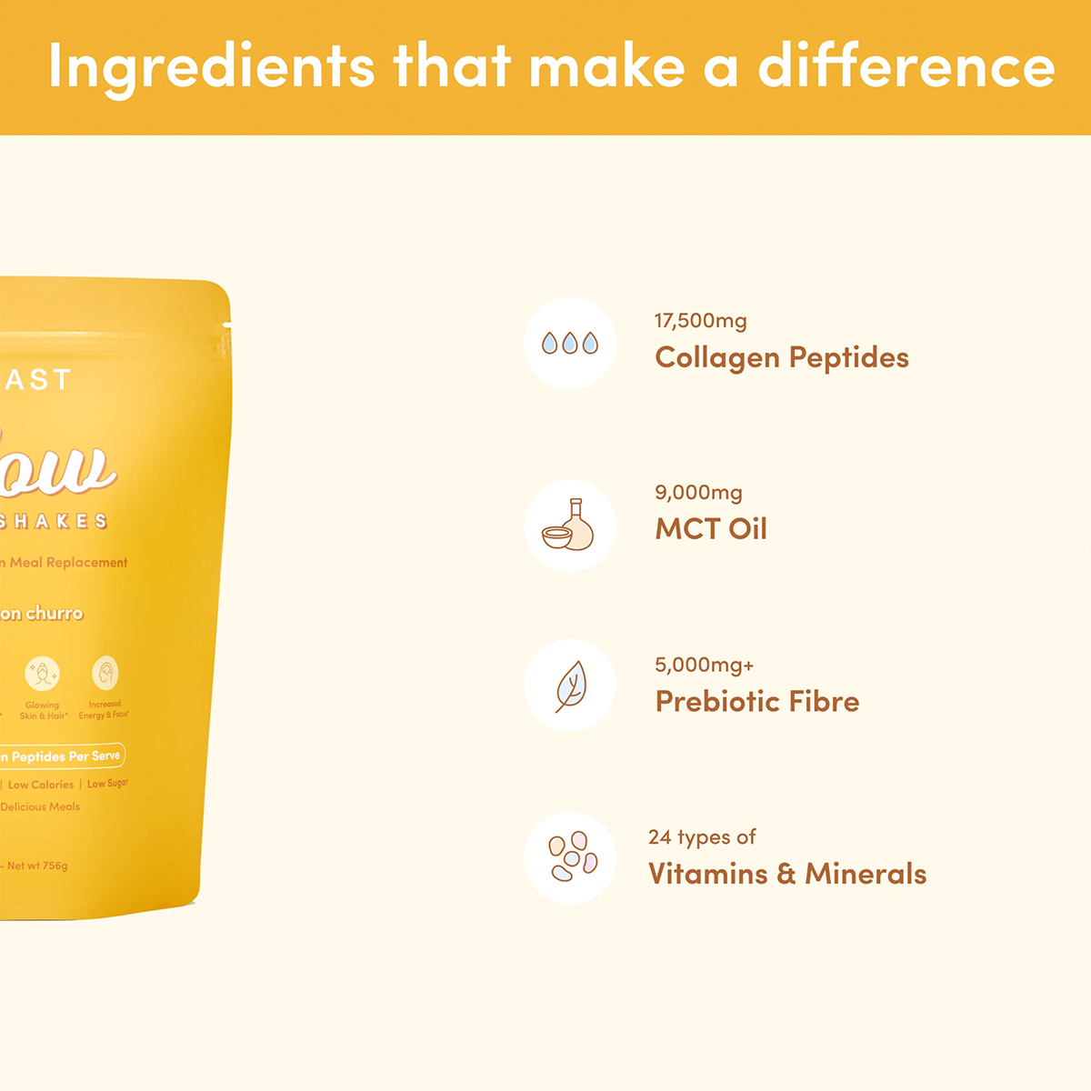 MEXAST® Cinnamon Churro Collagen Meal Replacement - 756g
